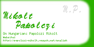 mikolt papolczi business card